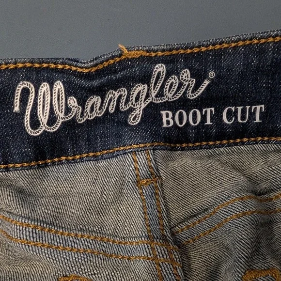 Wrangler Bootcut Jeans Womens 9x34 Dark Wash Stretch Denim 1009MWZAH - Picture 5 of 12